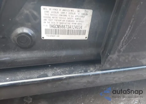 2003 Honda Accord 2.4 Ex from USA, damaged, VIN 1HGCM56673A124034